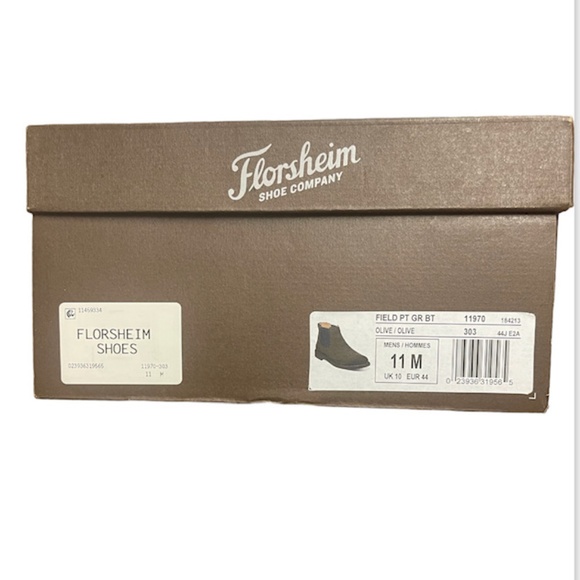 Florsheim Men's Olive Suede Chelsea Boots NEW WITH TAGS AND BOX - Picture 5 of 5
